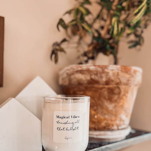 magical vibes banishing all that bullshit candle