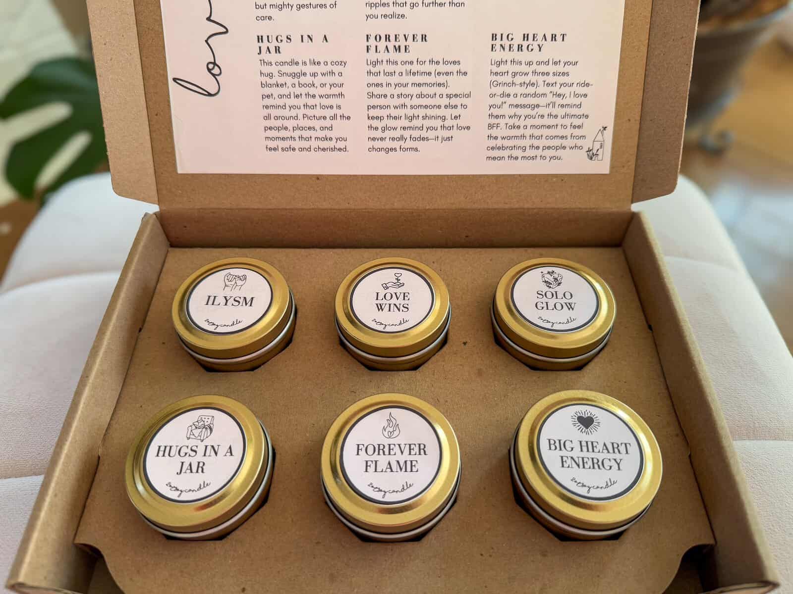 Unique unicorn-scented candle from the Love Candle Mood Box, perfect for celebrating all forms of love.
