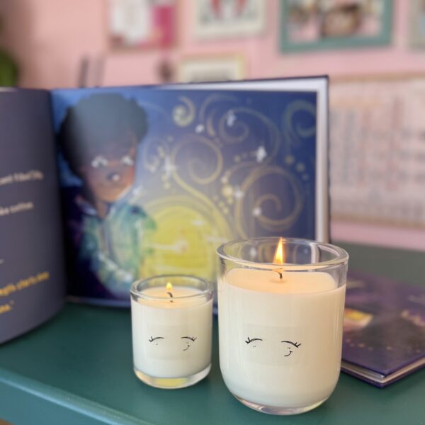 lime character candle from tilly and the glow within