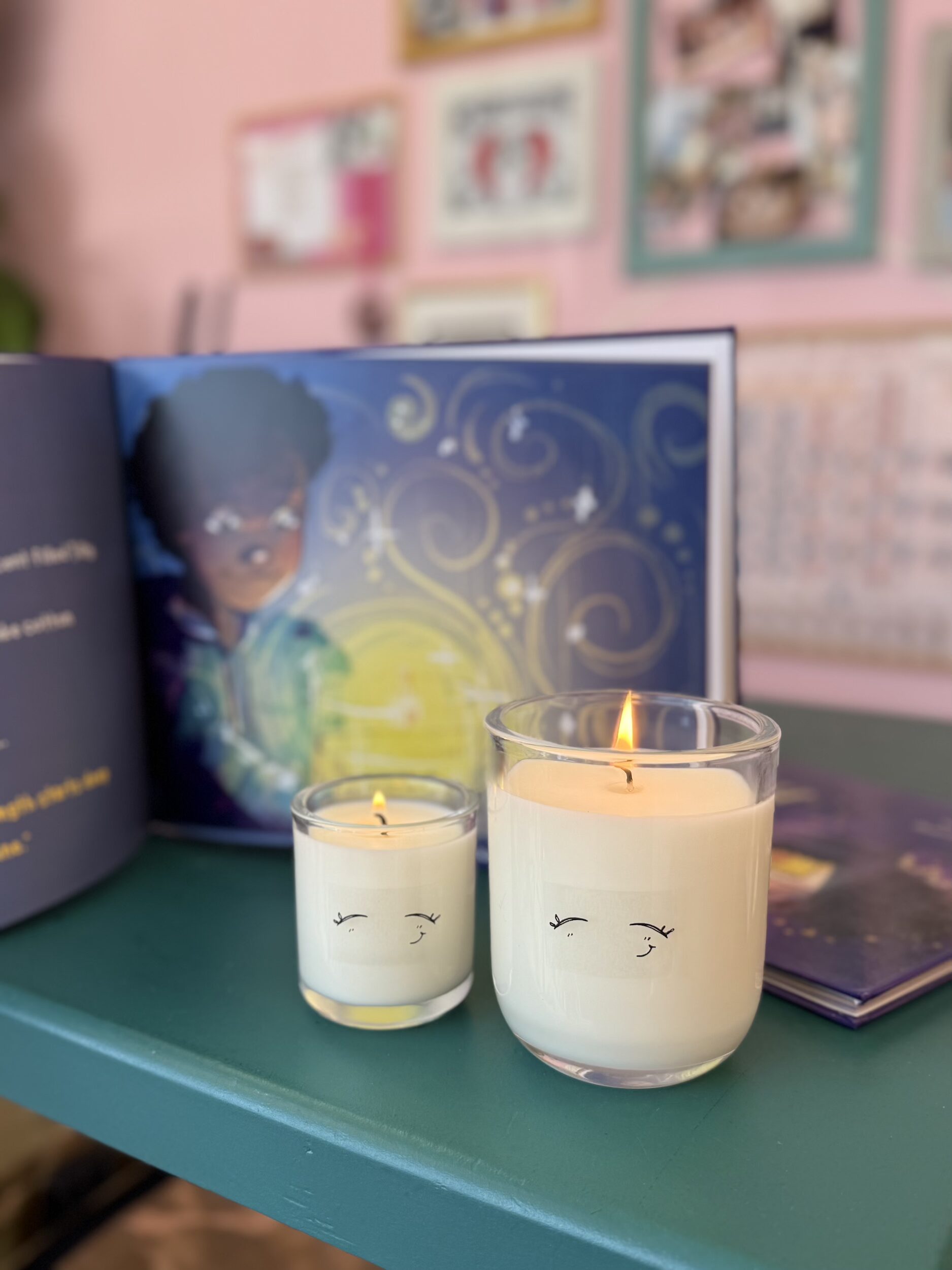 lime character candle from tilly and the glow within